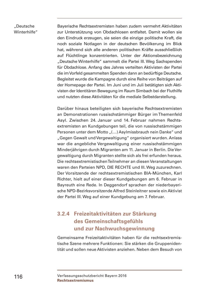 Seite 118 des Verfassungsschutzbericht 2016 Bayern