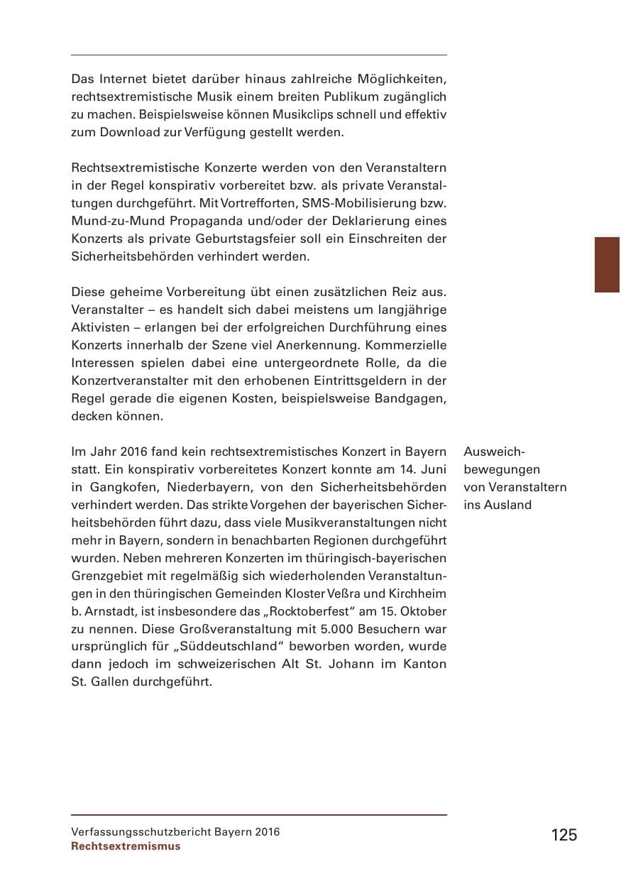 Seite 127 des Verfassungsschutzbericht 2016 Bayern