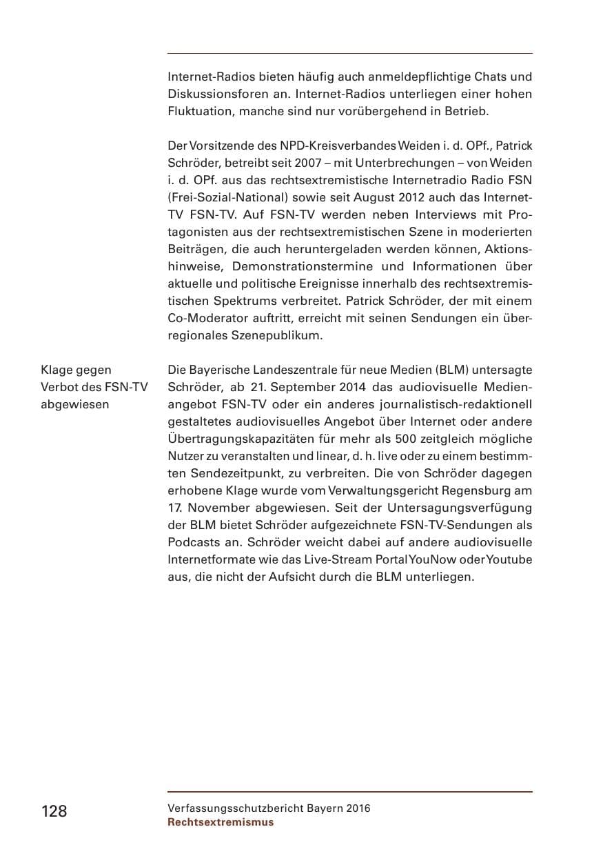 Seite 130 des Verfassungsschutzbericht 2016 Bayern