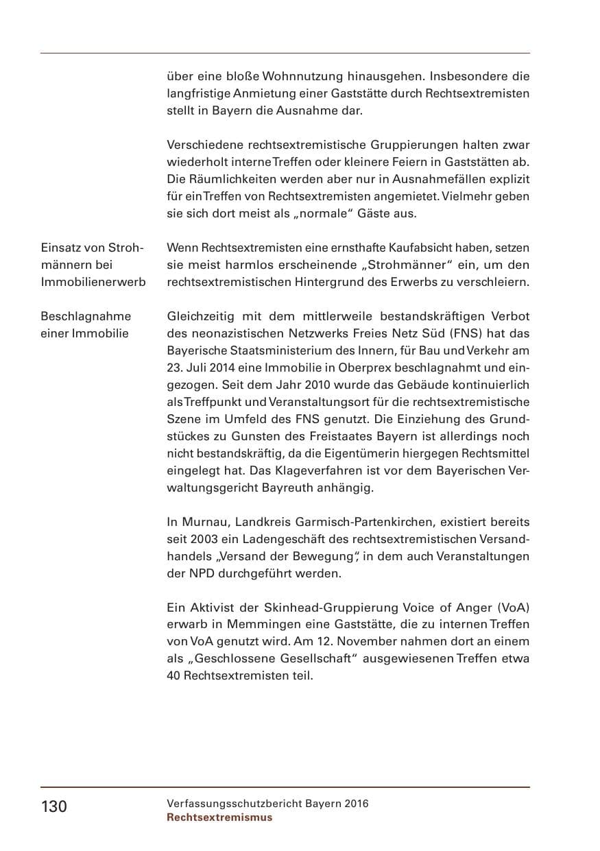 Seite 132 des Verfassungsschutzbericht 2016 Bayern