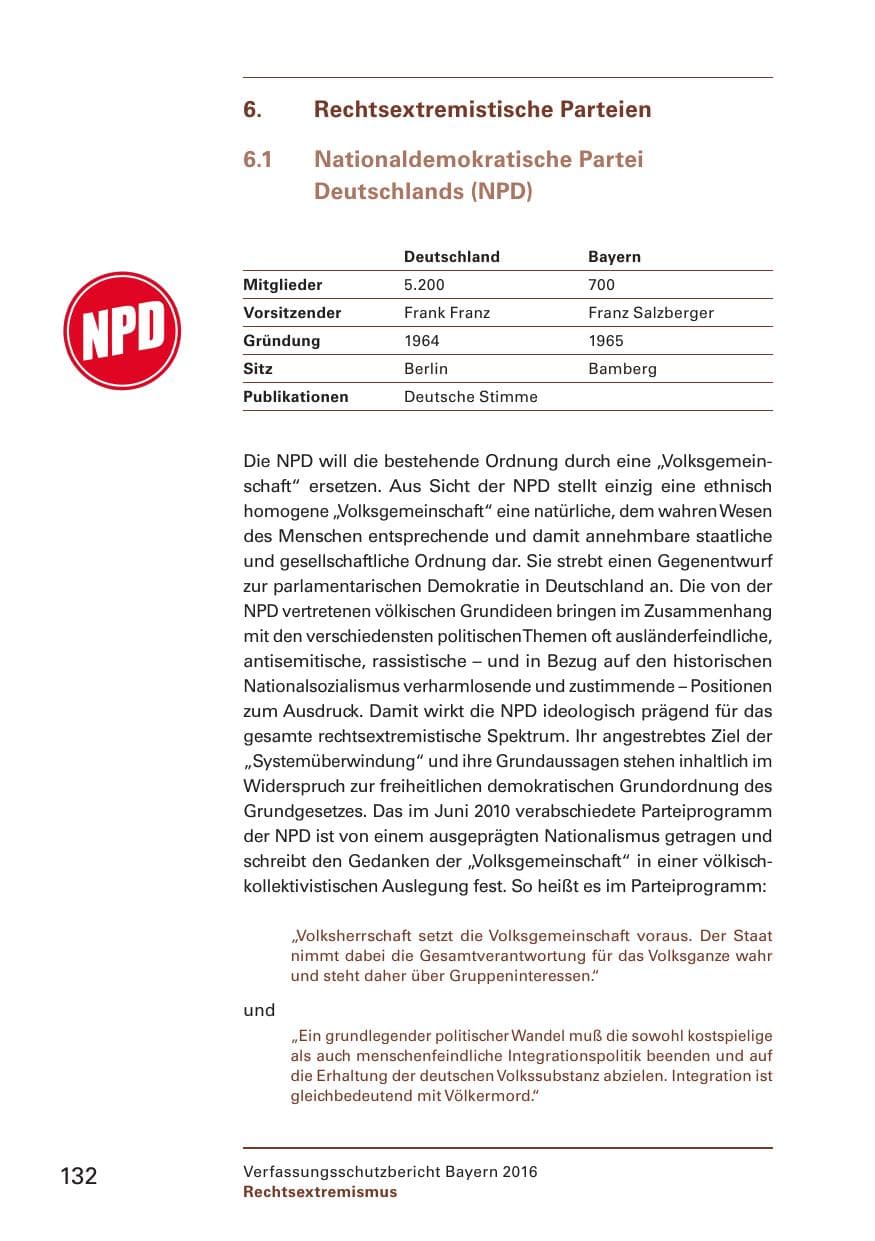 Seite 134 des Verfassungsschutzbericht 2016 Bayern