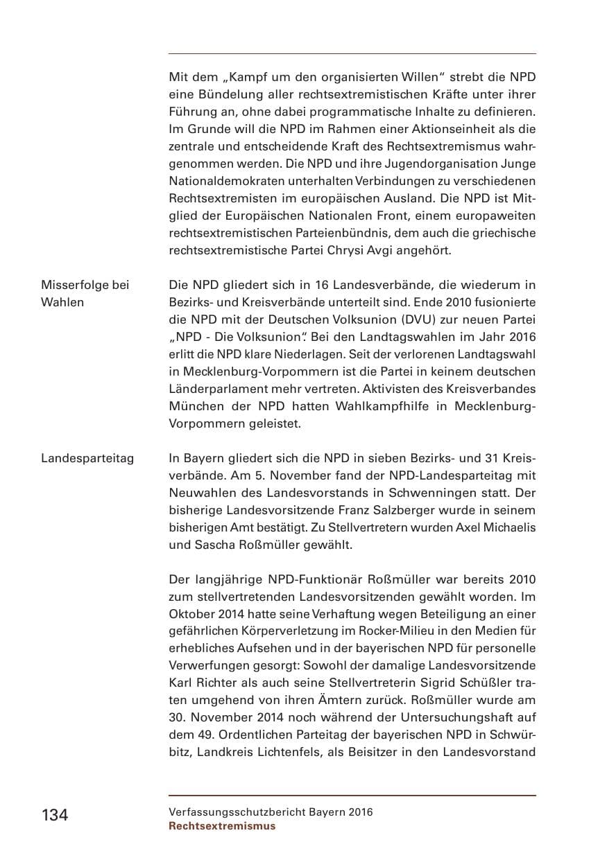 Seite 136 des Verfassungsschutzbericht 2016 Bayern