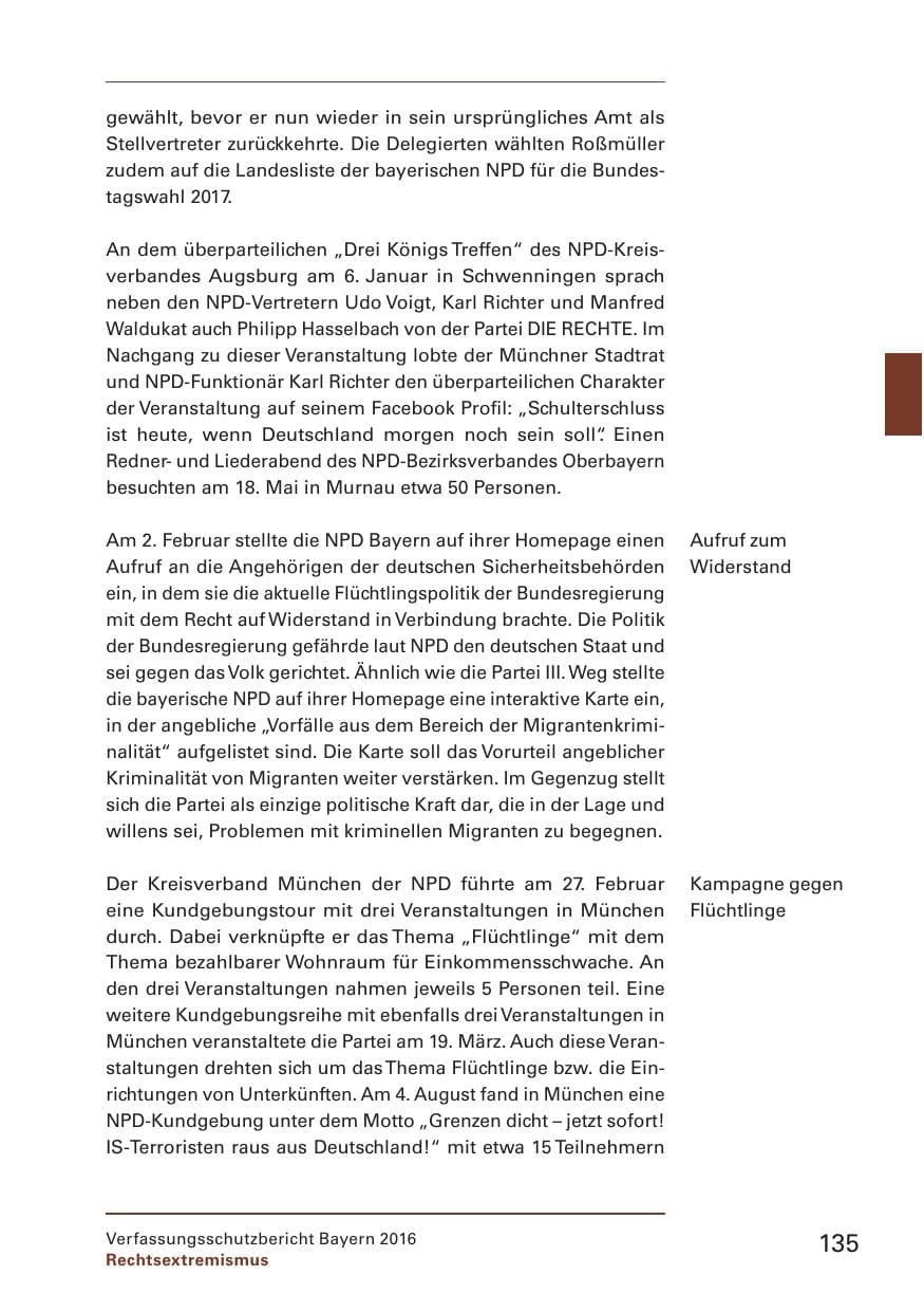 Seite 137 des Verfassungsschutzbericht 2016 Bayern