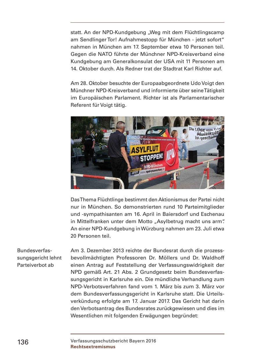 Seite 138 des Verfassungsschutzbericht 2016 Bayern
