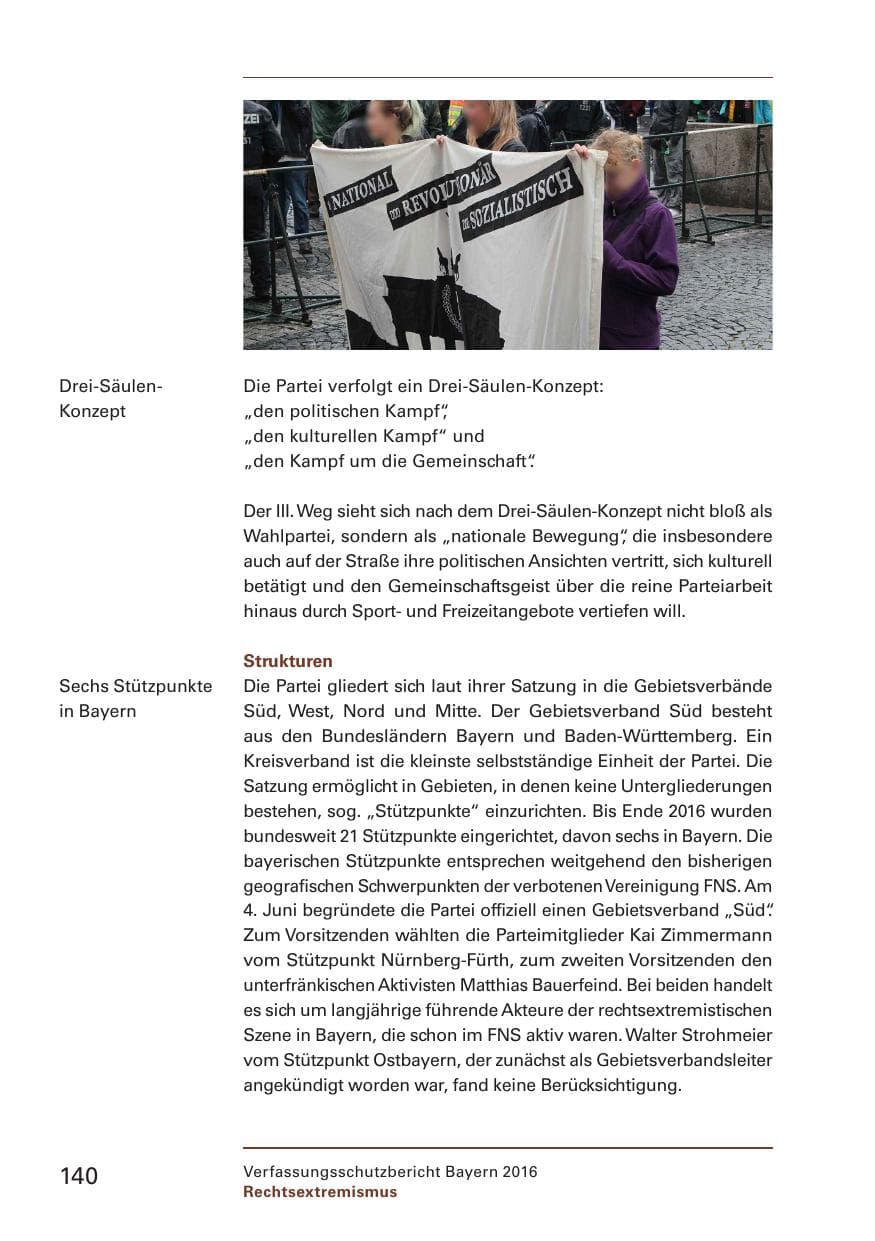 Seite 142 des Verfassungsschutzbericht 2016 Bayern