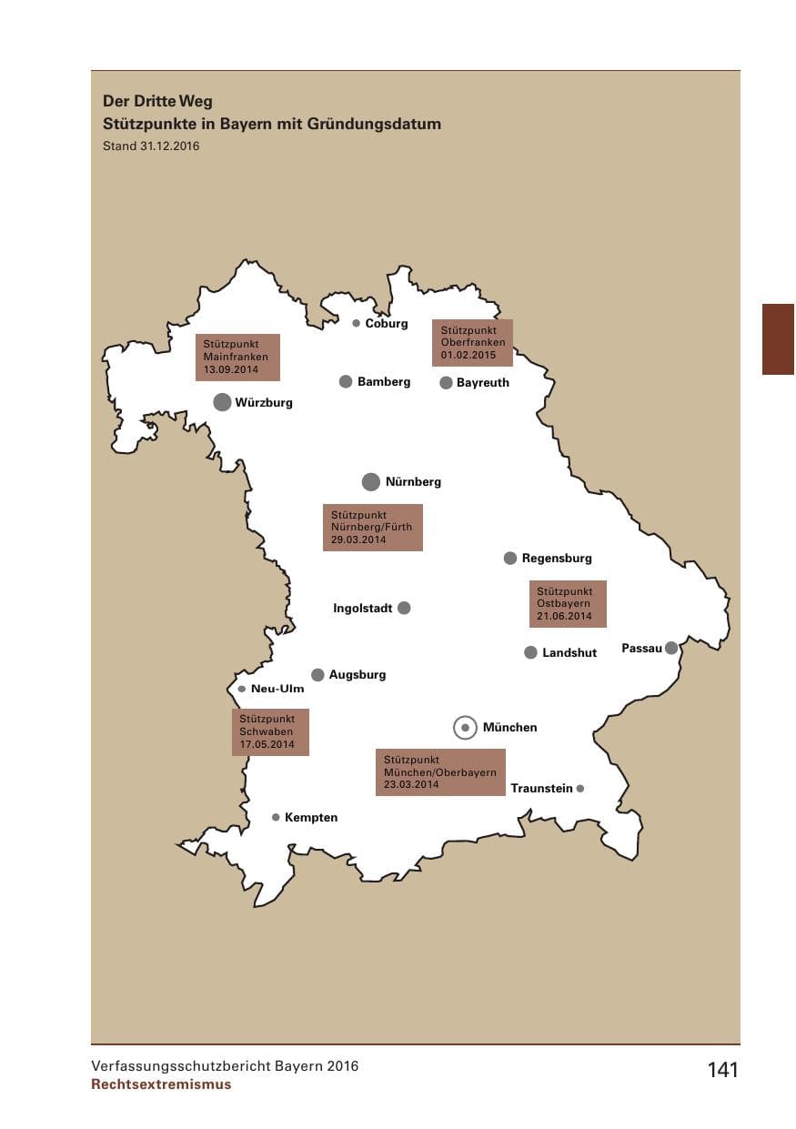 Seite 143 des Verfassungsschutzbericht 2016 Bayern