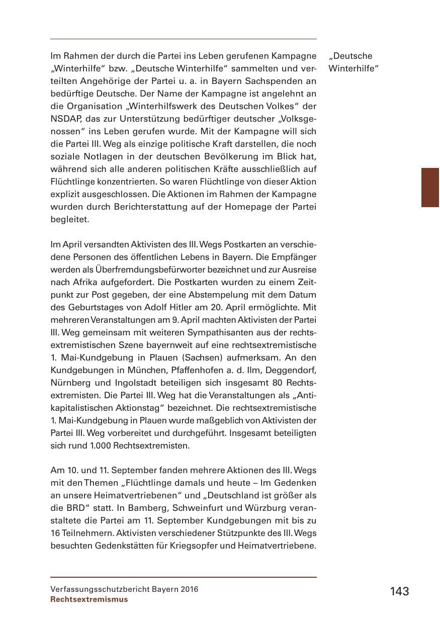 Seite 145 des Verfassungsschutzbericht 2016 Bayern