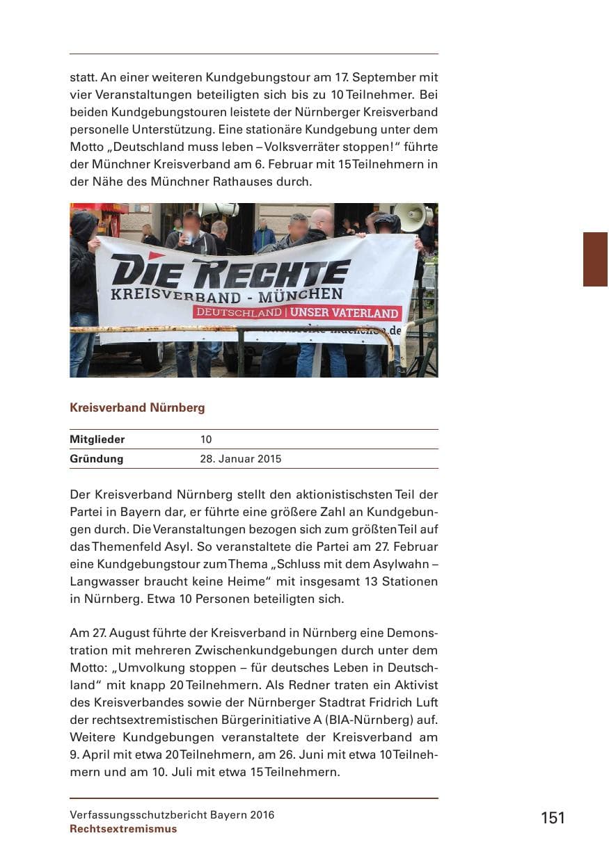 Seite 153 des Verfassungsschutzbericht 2016 Bayern