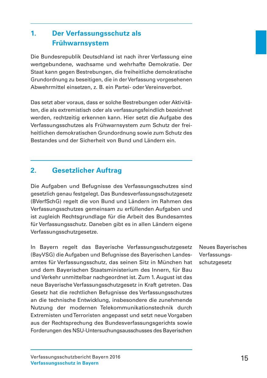 Seite 17 des Verfassungsschutzbericht 2016 Bayern