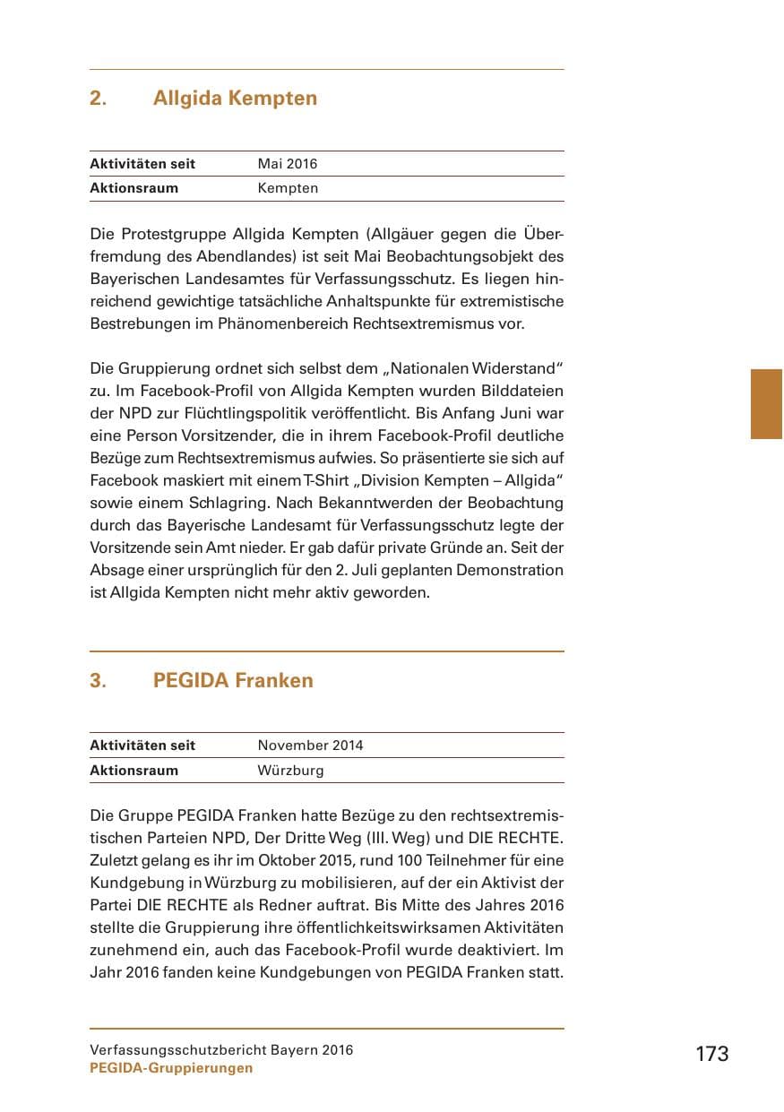 Seite 175 des Verfassungsschutzbericht 2016 Bayern