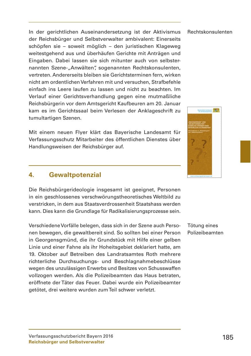 Seite 187 des Verfassungsschutzbericht 2016 Bayern