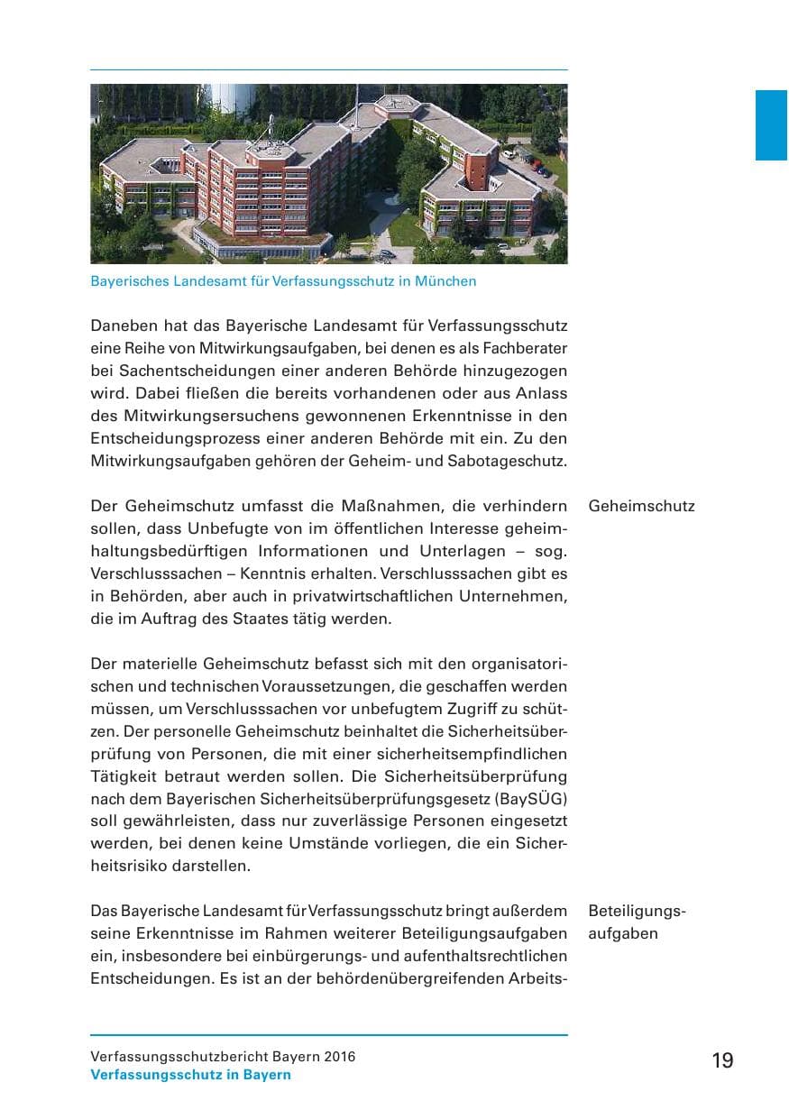 Seite 21 des Verfassungsschutzbericht 2016 Bayern