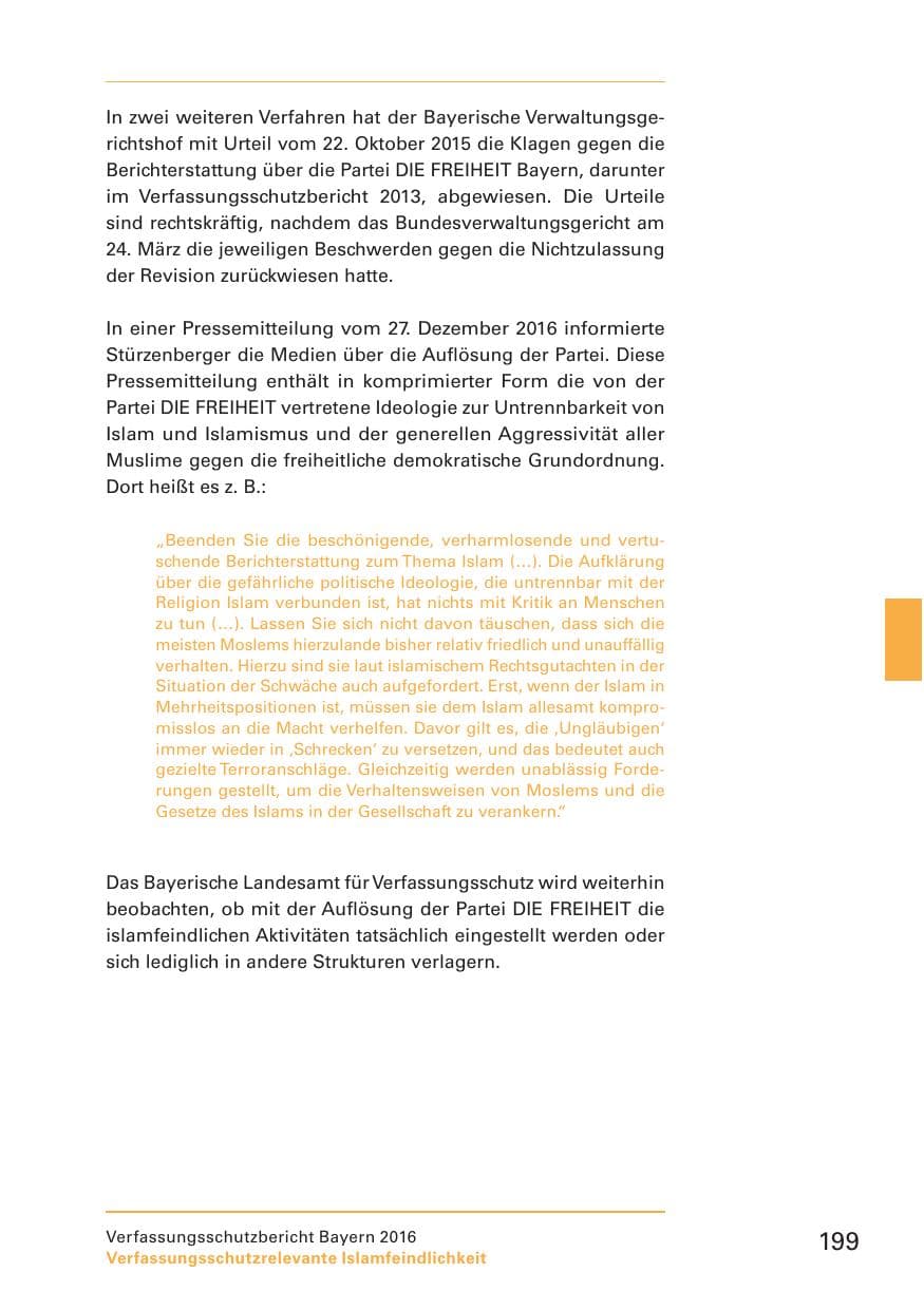 Seite 201 des Verfassungsschutzbericht 2016 Bayern