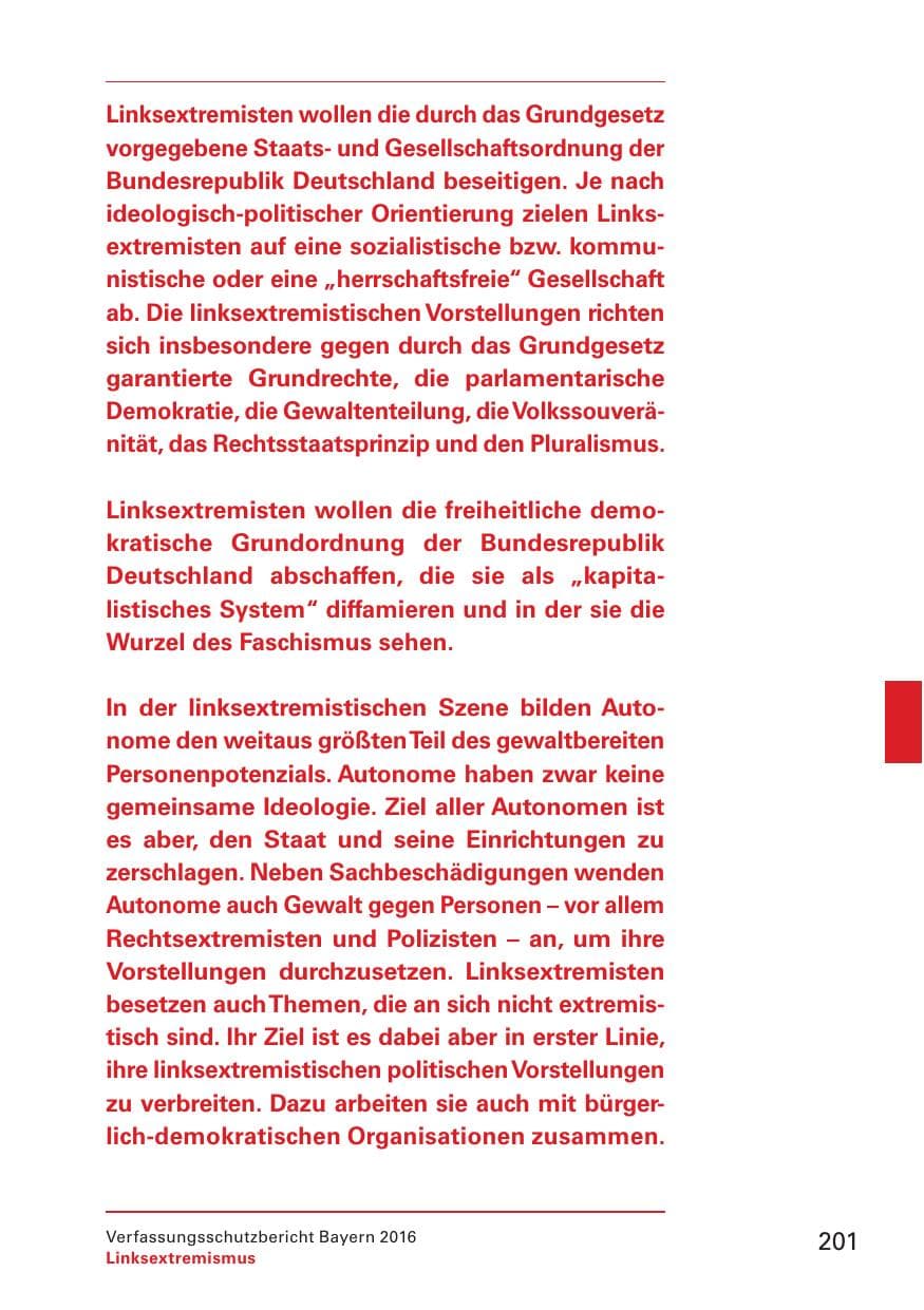 Seite 203 des Verfassungsschutzbericht 2016 Bayern