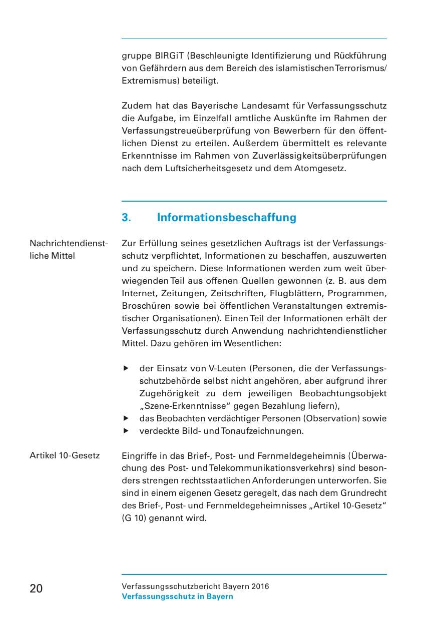Seite 22 des Verfassungsschutzbericht 2016 Bayern