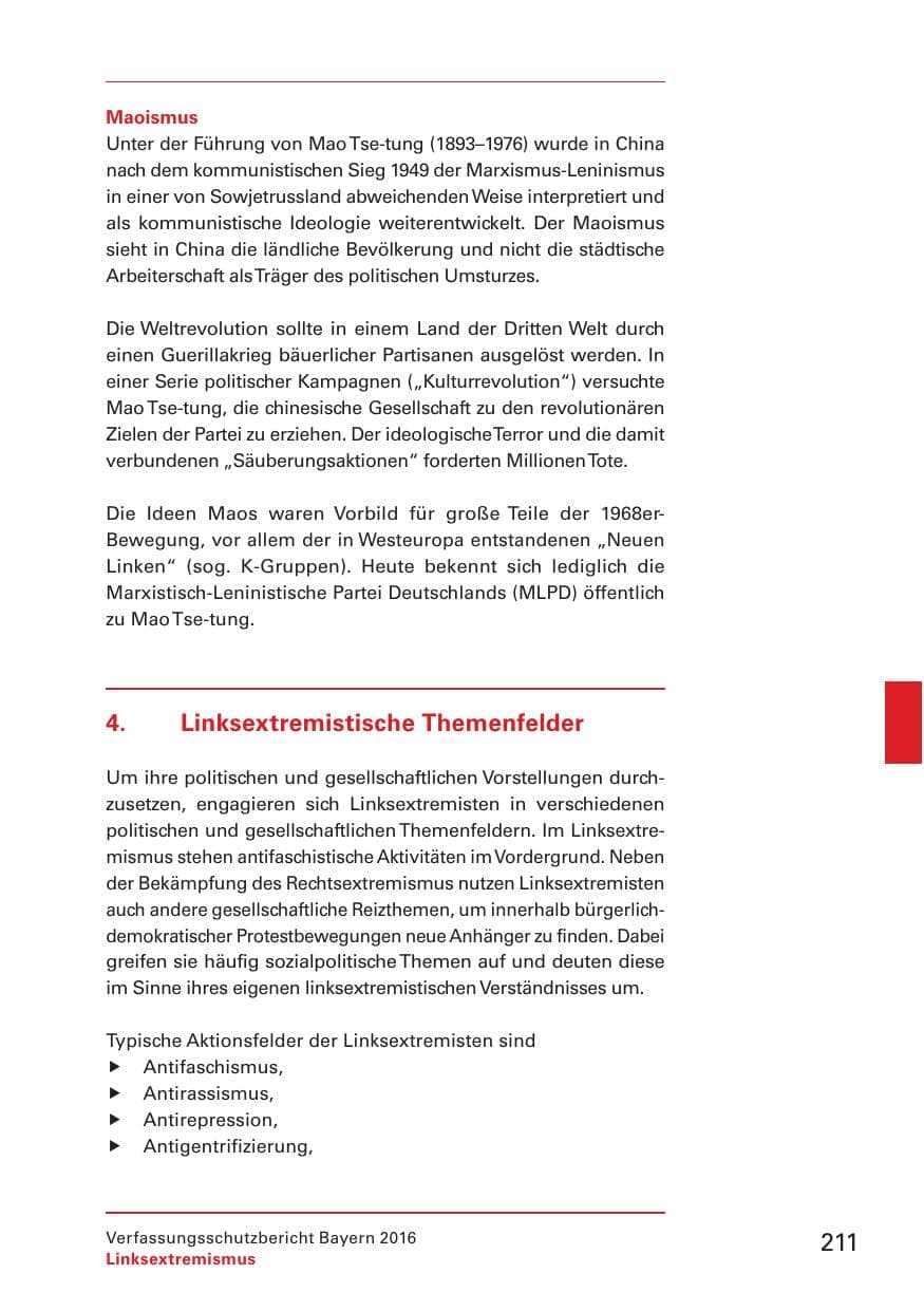 Seite 213 des Verfassungsschutzbericht 2016 Bayern