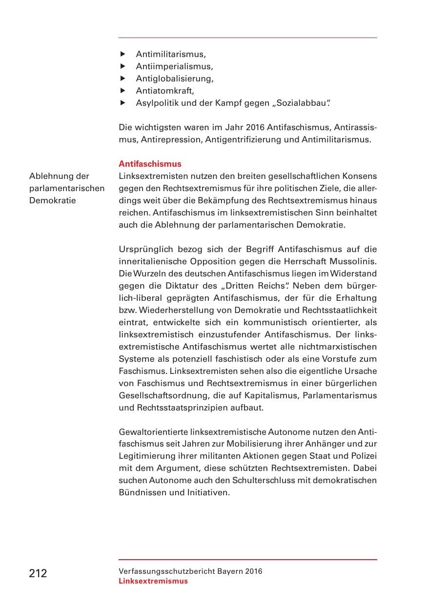 Seite 214 des Verfassungsschutzbericht 2016 Bayern