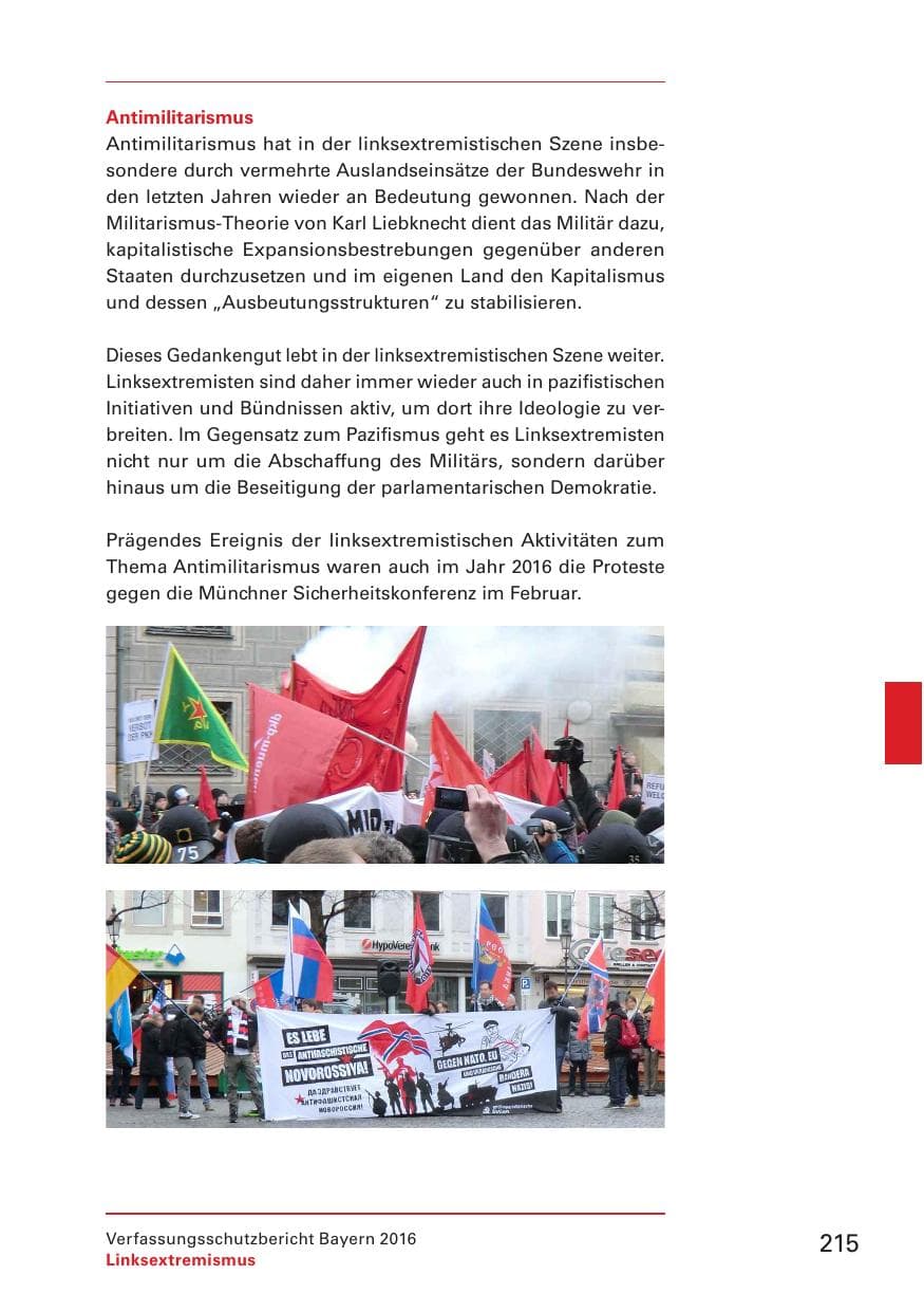 Seite 217 des Verfassungsschutzbericht 2016 Bayern