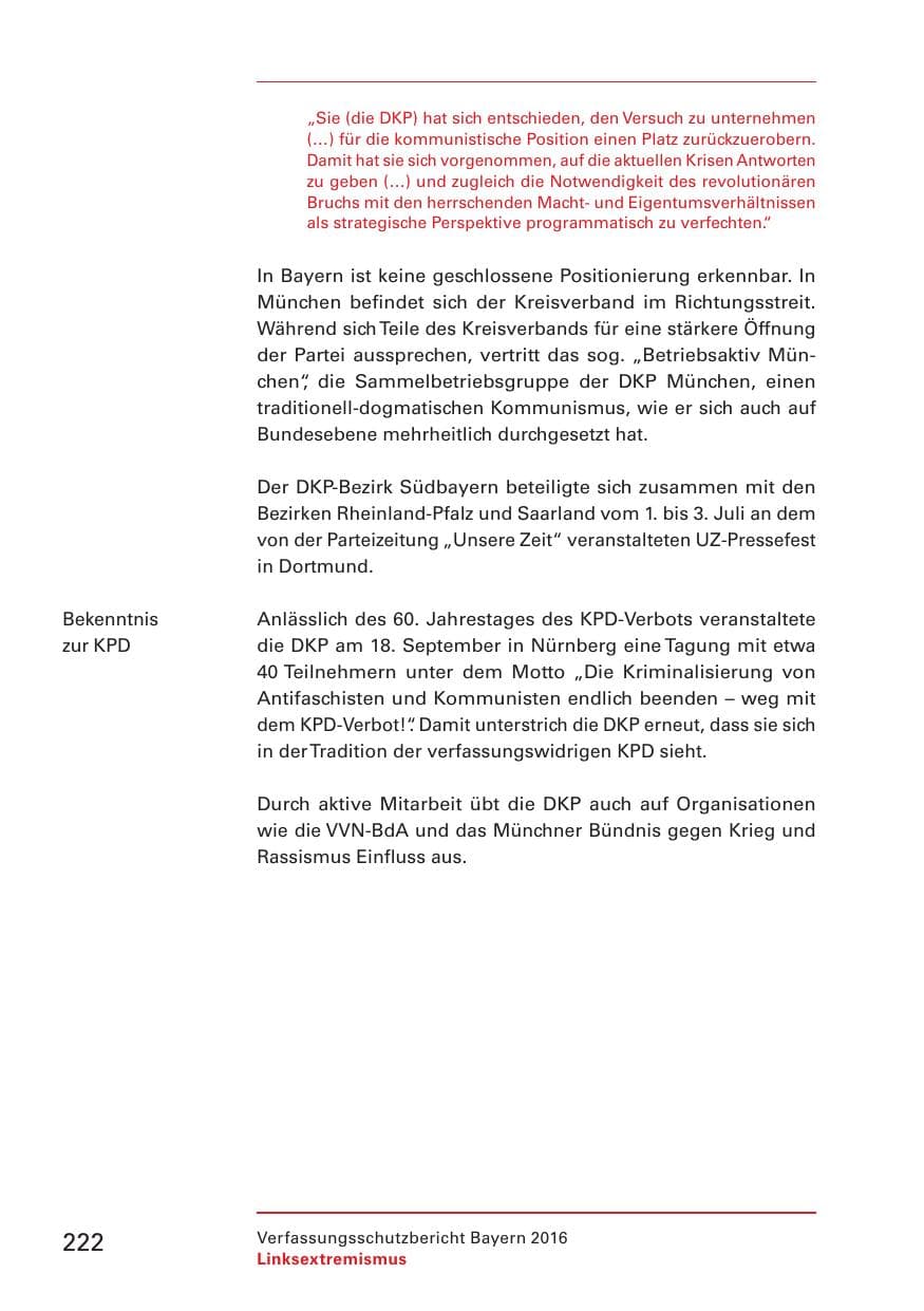 Seite 224 des Verfassungsschutzbericht 2016 Bayern