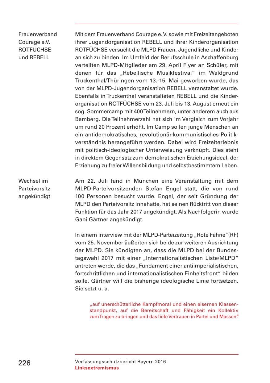 Seite 228 des Verfassungsschutzbericht 2016 Bayern