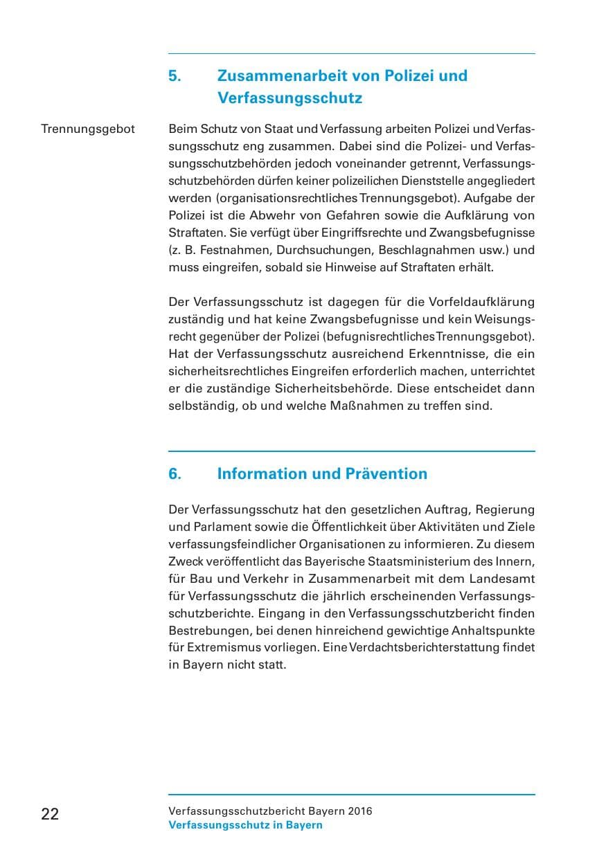 Seite 24 des Verfassungsschutzbericht 2016 Bayern