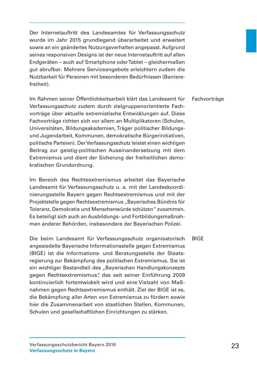 Seite 25 des Verfassungsschutzbericht 2016 Bayern