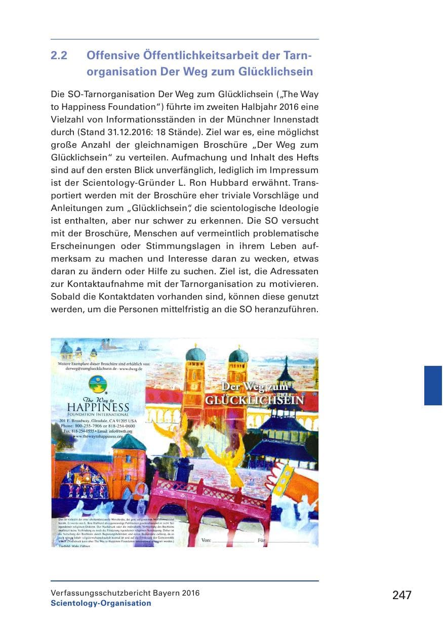 Seite 249 des Verfassungsschutzbericht 2016 Bayern