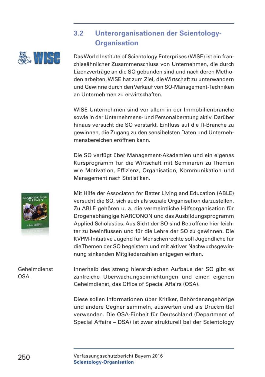 Seite 252 des Verfassungsschutzbericht 2016 Bayern