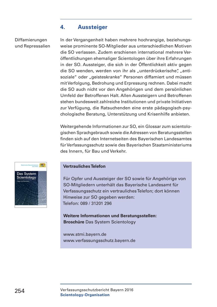 Seite 256 des Verfassungsschutzbericht 2016 Bayern