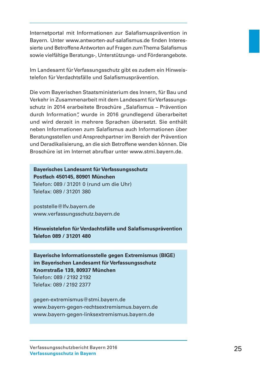 Seite 27 des Verfassungsschutzbericht 2016 Bayern