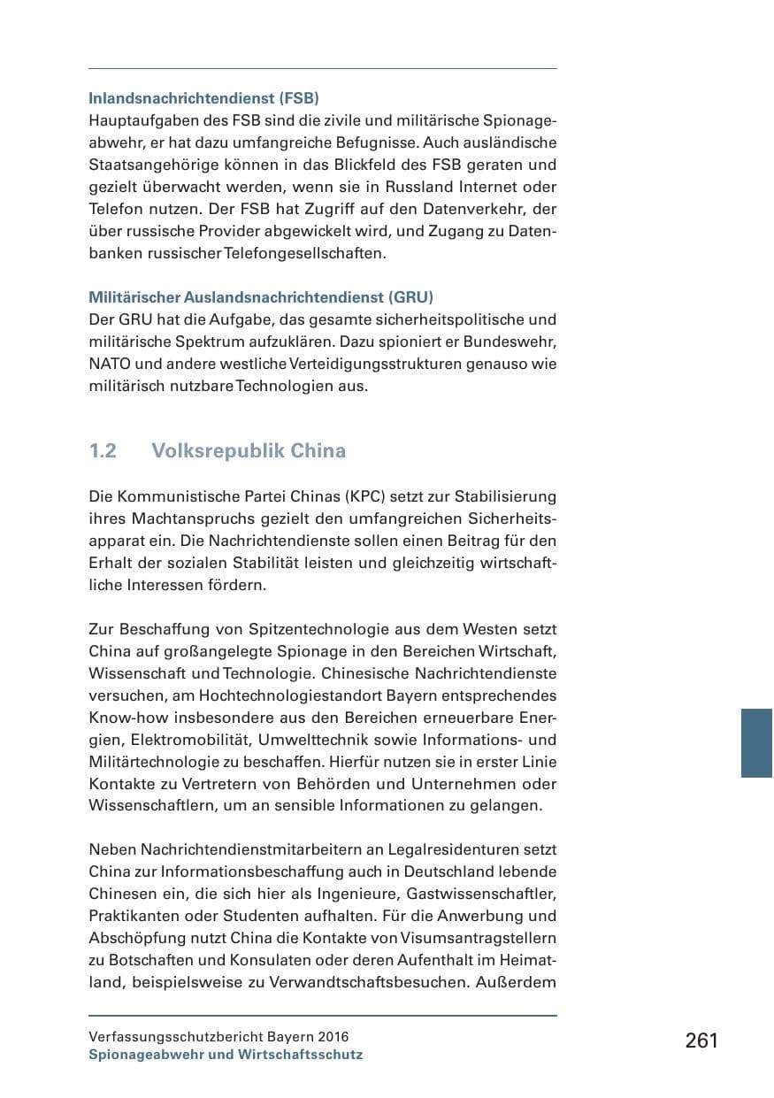 Seite 263 des Verfassungsschutzbericht 2016 Bayern