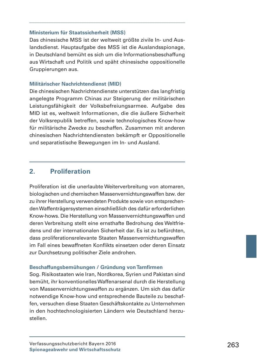 Seite 265 des Verfassungsschutzbericht 2016 Bayern