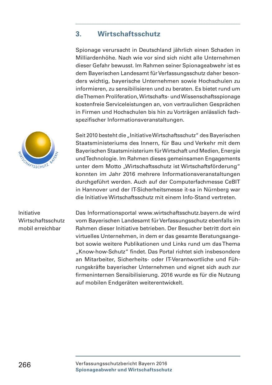 Seite 268 des Verfassungsschutzbericht 2016 Bayern