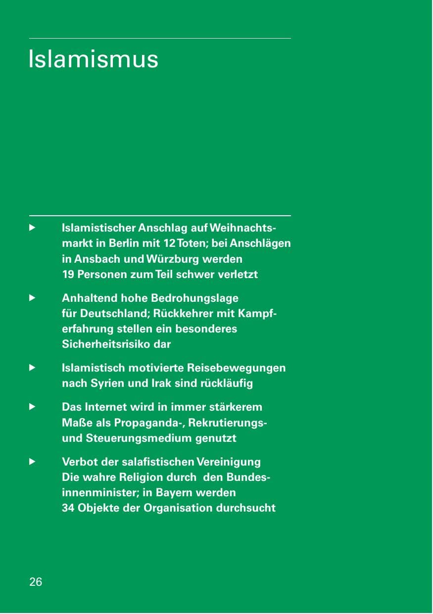Seite 28 des Verfassungsschutzbericht 2016 Bayern