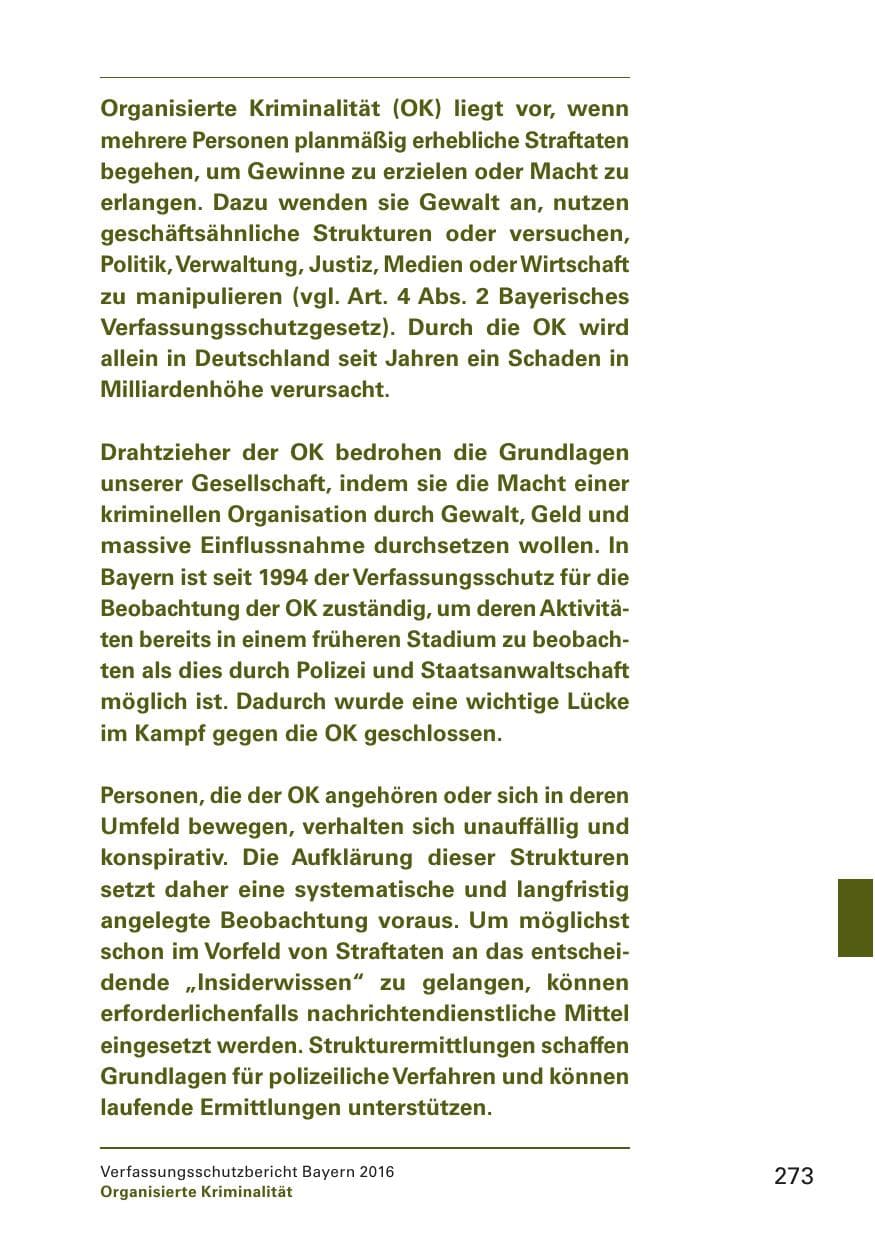 Seite 275 des Verfassungsschutzbericht 2016 Bayern