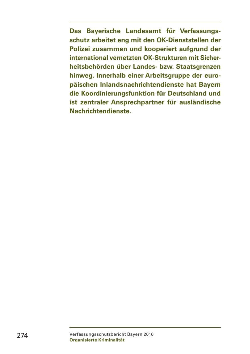 Seite 276 des Verfassungsschutzbericht 2016 Bayern