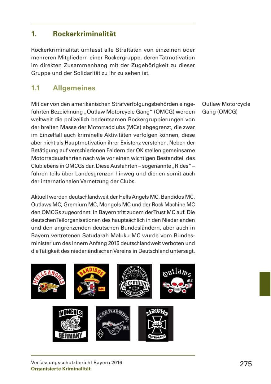 Seite 277 des Verfassungsschutzbericht 2016 Bayern