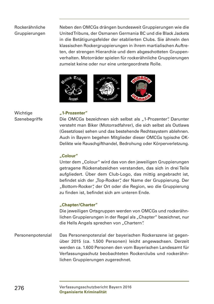 Seite 278 des Verfassungsschutzbericht 2016 Bayern