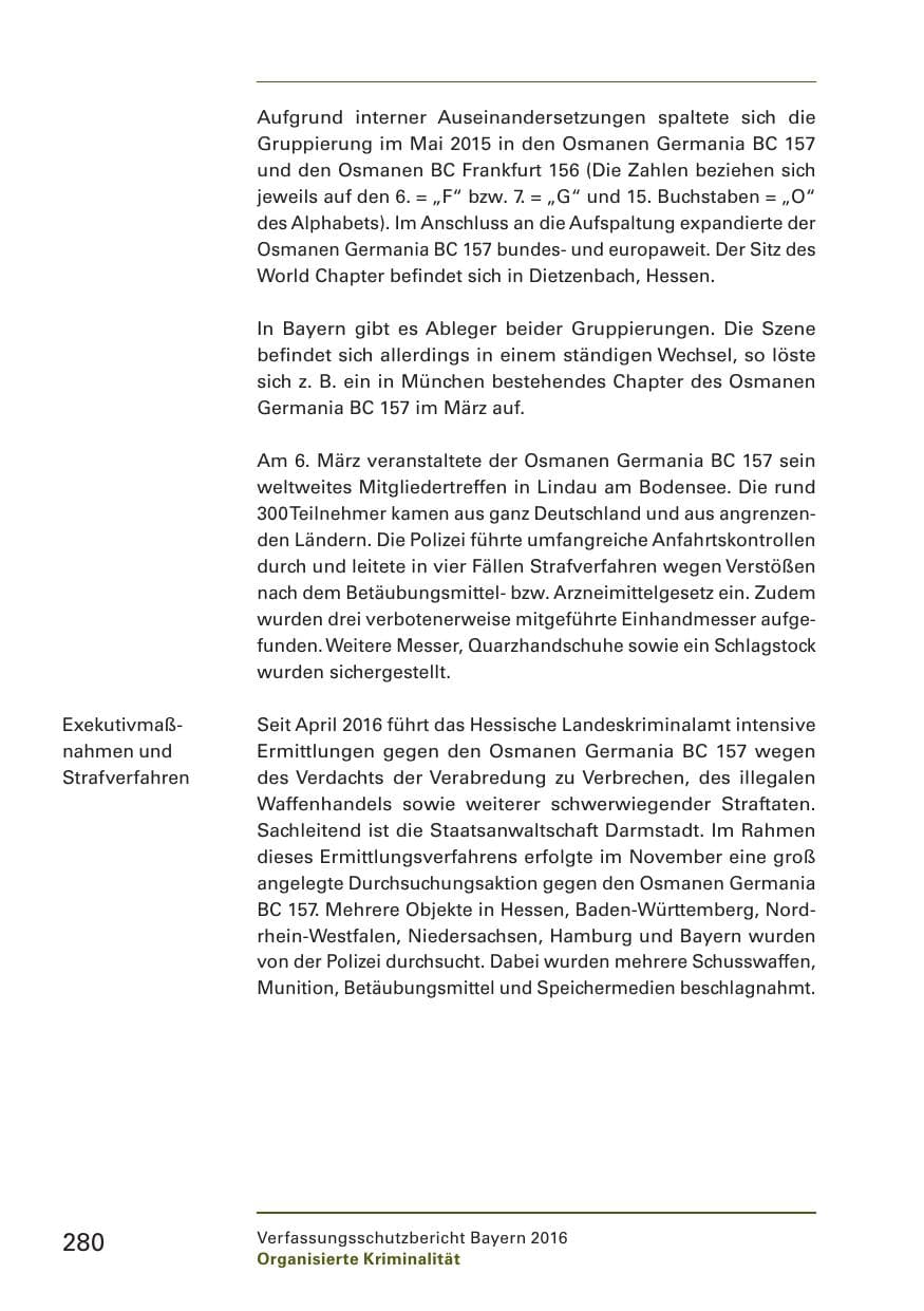 Seite 282 des Verfassungsschutzbericht 2016 Bayern