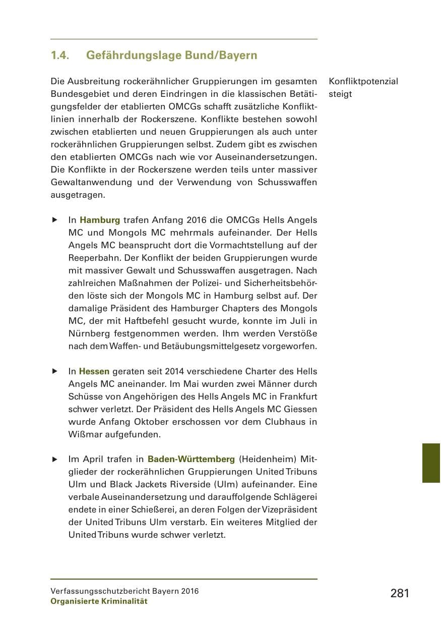 Seite 283 des Verfassungsschutzbericht 2016 Bayern