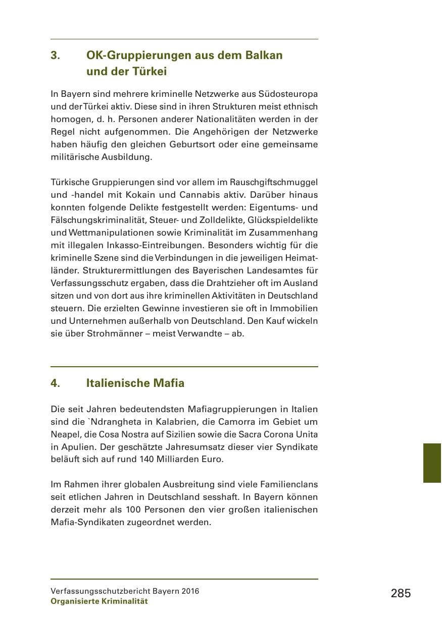 Seite 287 des Verfassungsschutzbericht 2016 Bayern