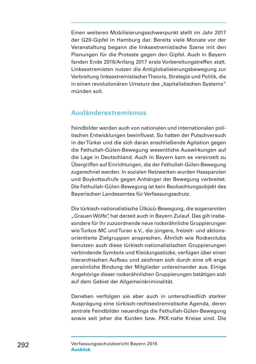 Seite 294 des Verfassungsschutzbericht 2016 Bayern