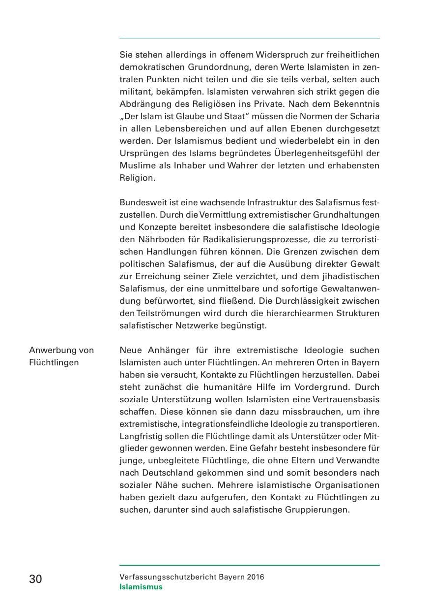 Seite 32 des Verfassungsschutzbericht 2016 Bayern