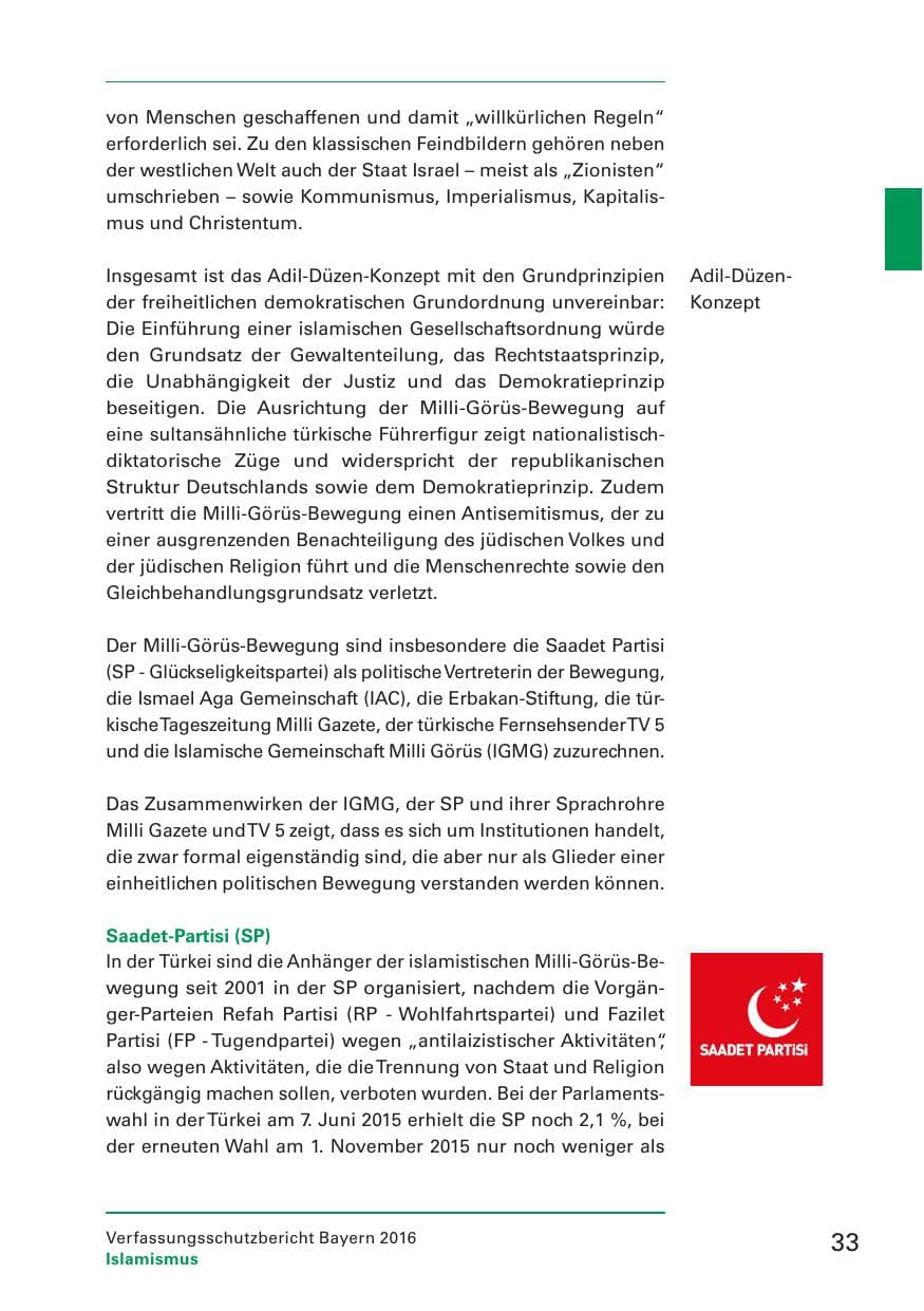 Seite 35 des Verfassungsschutzbericht 2016 Bayern