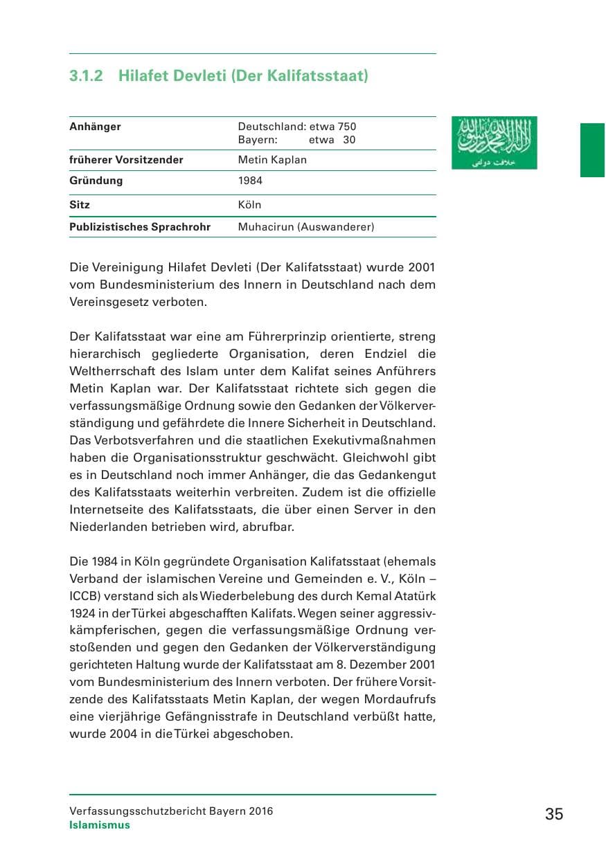 Seite 37 des Verfassungsschutzbericht 2016 Bayern
