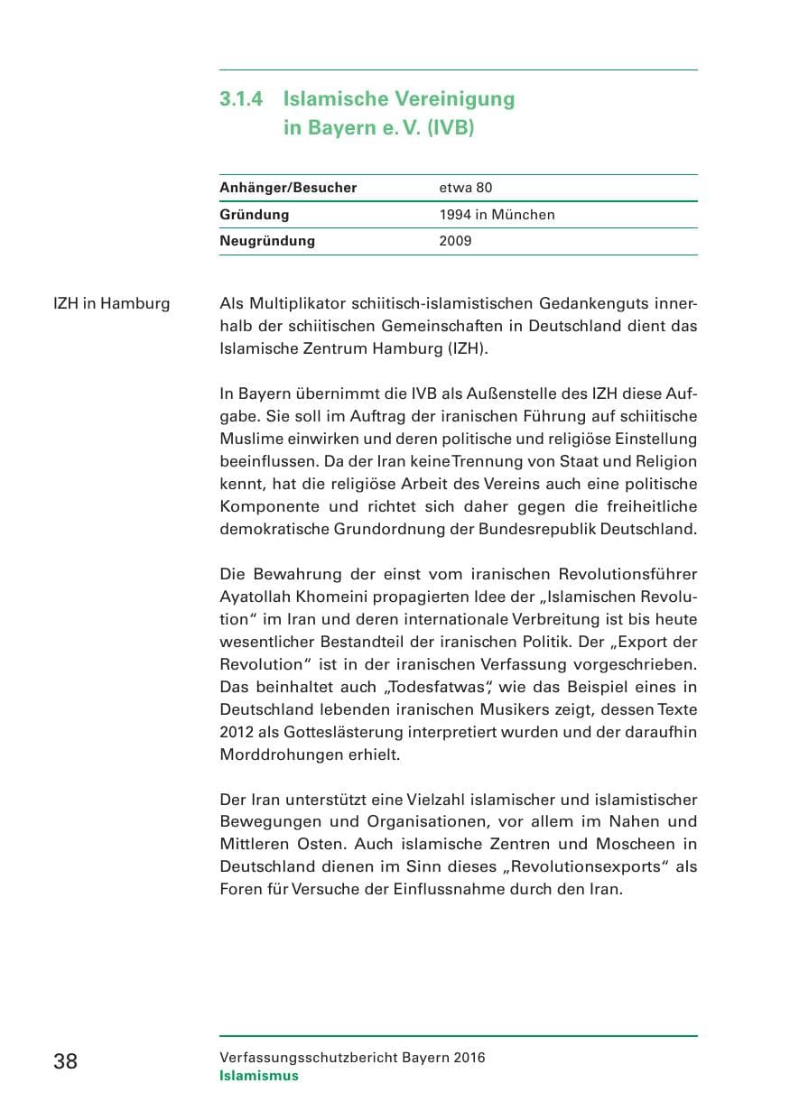 Seite 40 des Verfassungsschutzbericht 2016 Bayern