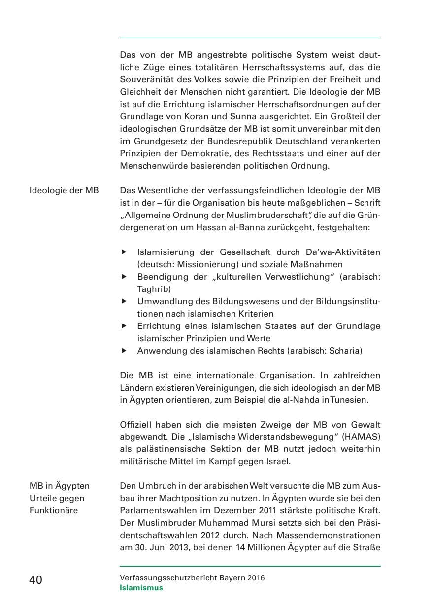 Seite 42 des Verfassungsschutzbericht 2016 Bayern