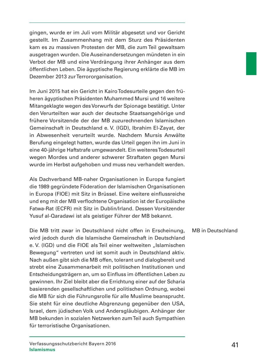 Seite 43 des Verfassungsschutzbericht 2016 Bayern