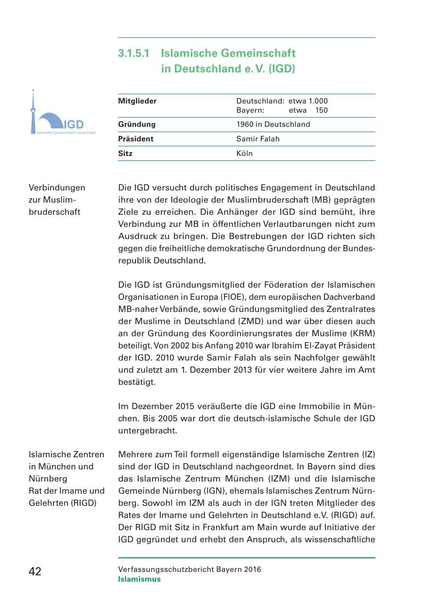 Seite 44 des Verfassungsschutzbericht 2016 Bayern