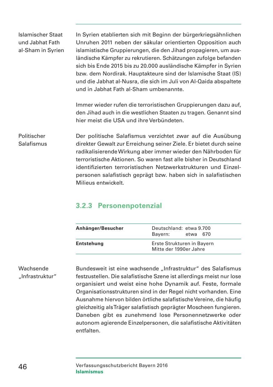 Seite 48 des Verfassungsschutzbericht 2016 Bayern